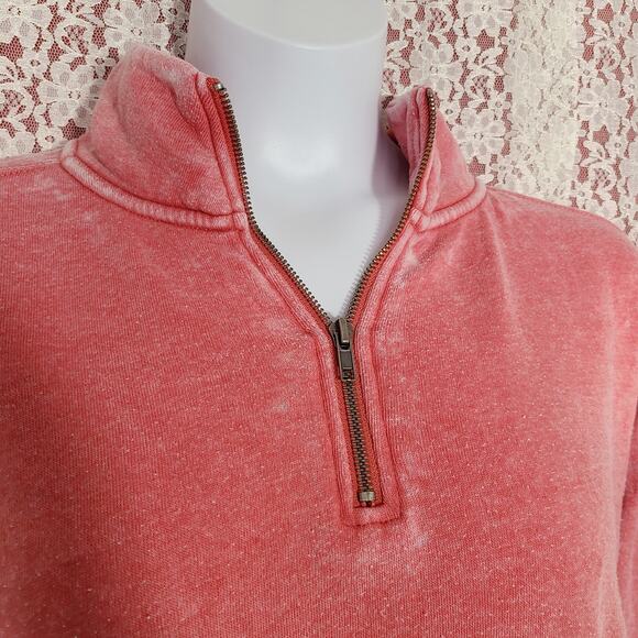 Ocean Drive salmon pink distressed pullover well worn sweater size Large - Picture 6 of 11